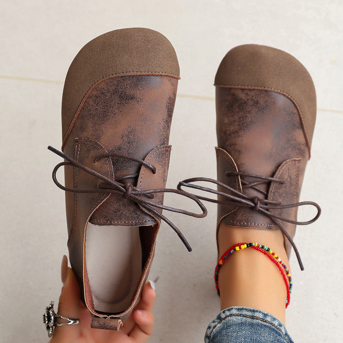 Christelle™ | Chaussures Plates Femme Bicolores à Lacets [1 ACHETÉ, 1 OFFERT]