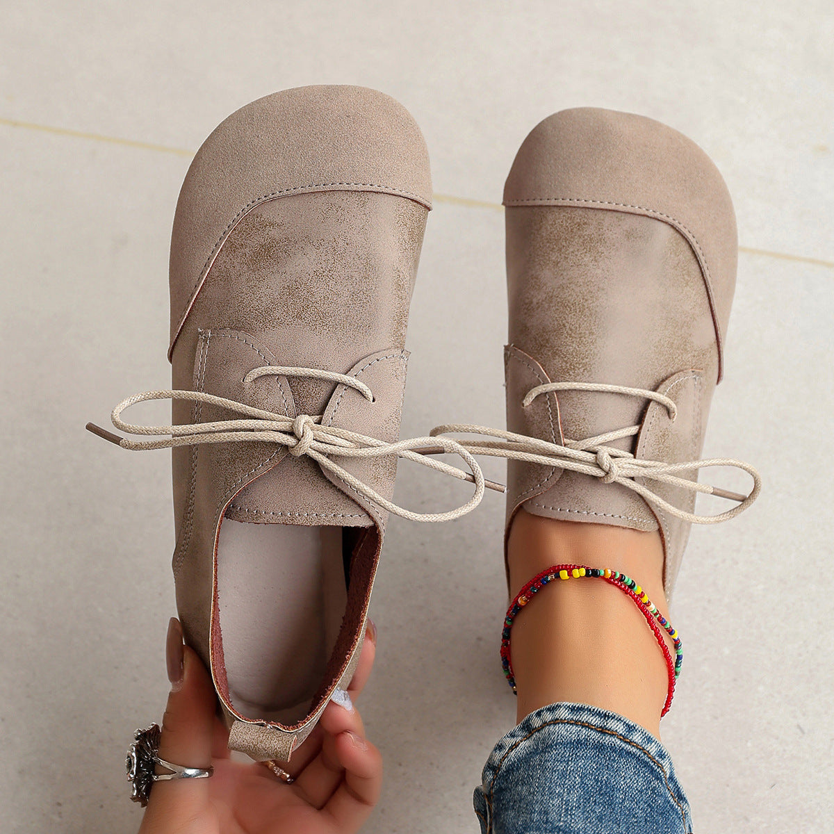 Christelle™ | Chaussures Plates Femme Bicolores à Lacets [1 ACHETÉ, 1 OFFERT]